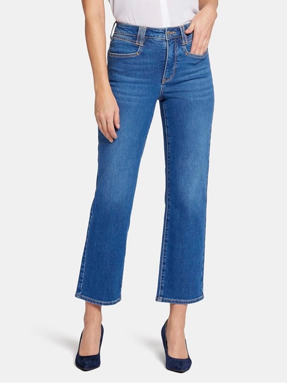 NYDJ Bailey Relaxed Straight Ankle Square Pocket Jeans - Rockford